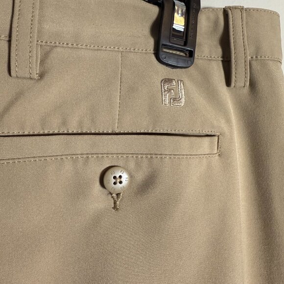 FootJoy Flat Front Chino Golf Pants Men's 36x32 Tan Performance Preppy Stretch - Picture 8 of 12